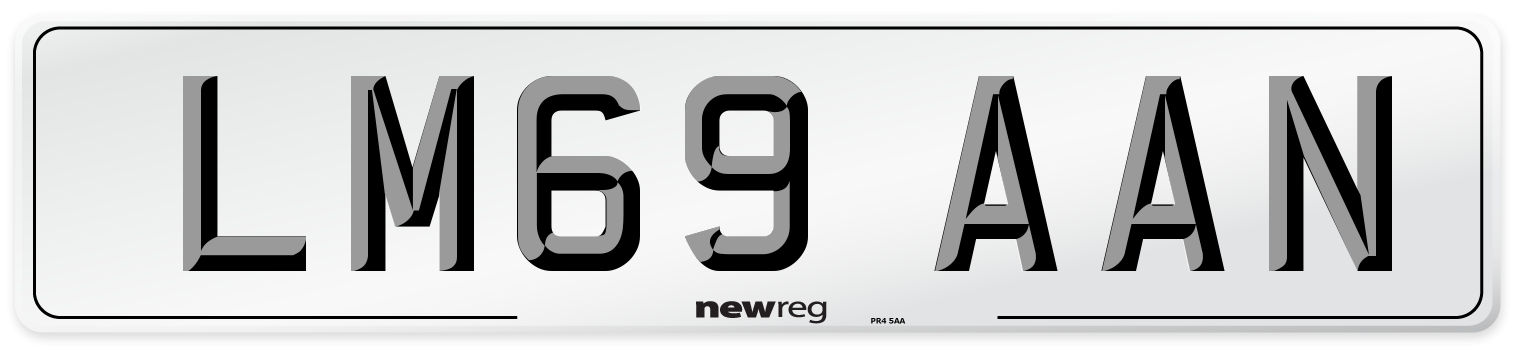 LM69 AAN Number Plate from New Reg